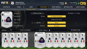 Transfermarkt bei FIFA 15 FUT